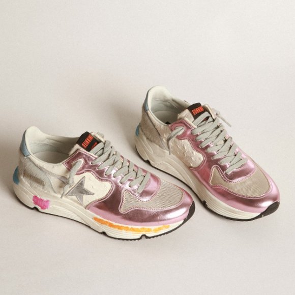 Golden Goose Shoes - Golden Goose Running Sole sneakers in laminated pink with silver star